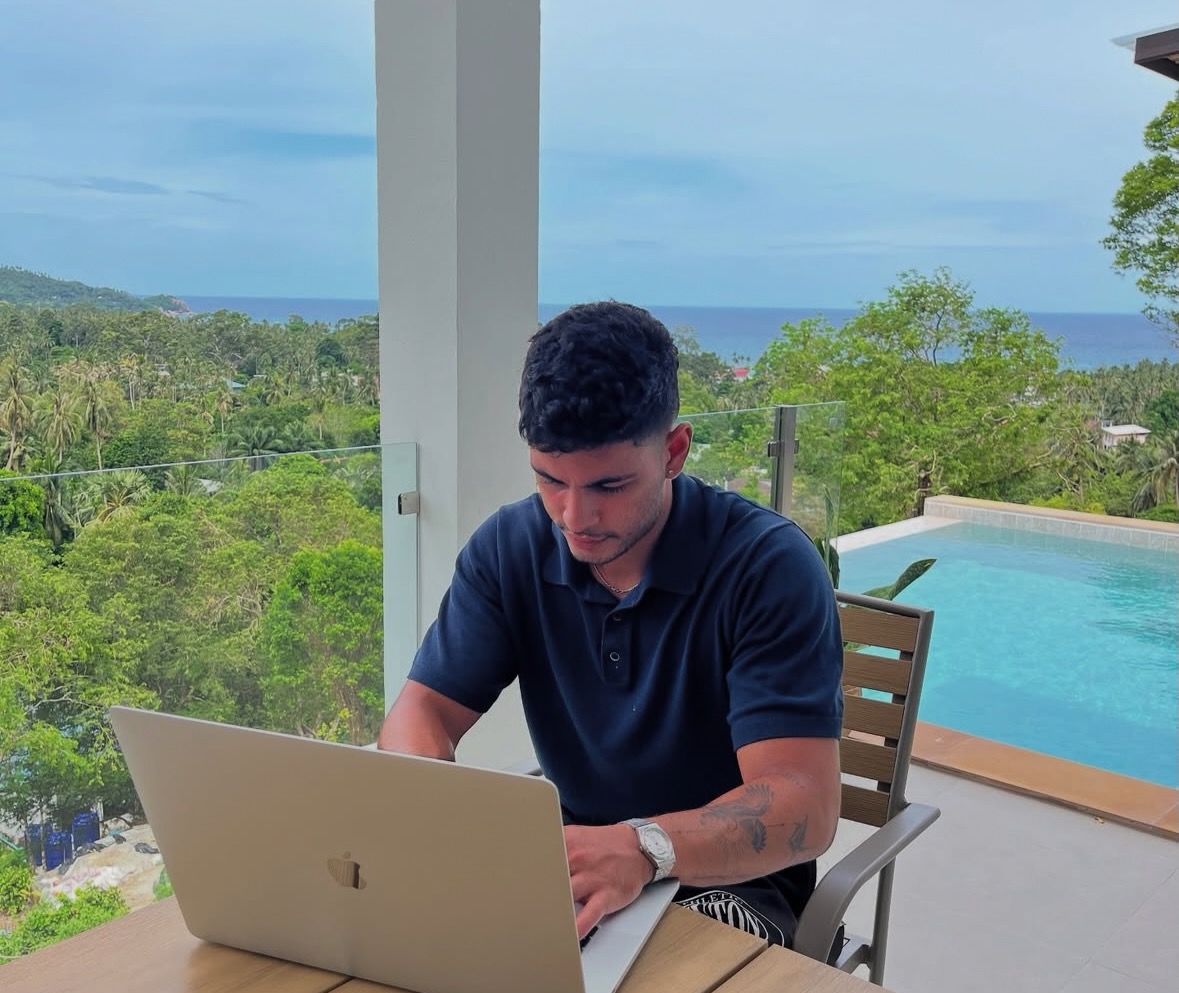 Working from the villa — ocean view